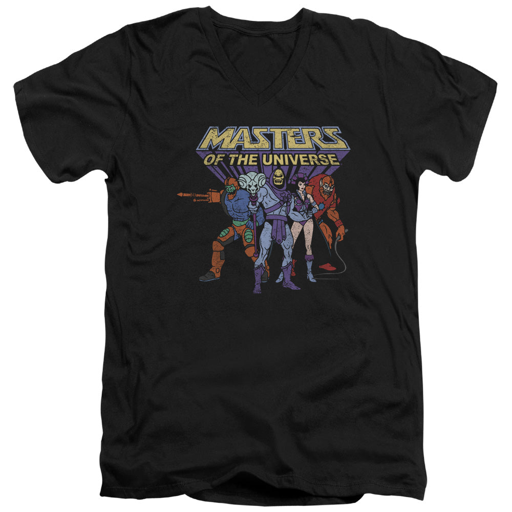 Masters of the Universe Team of Villains Mens Slim Fit V Neck T Shirt Black