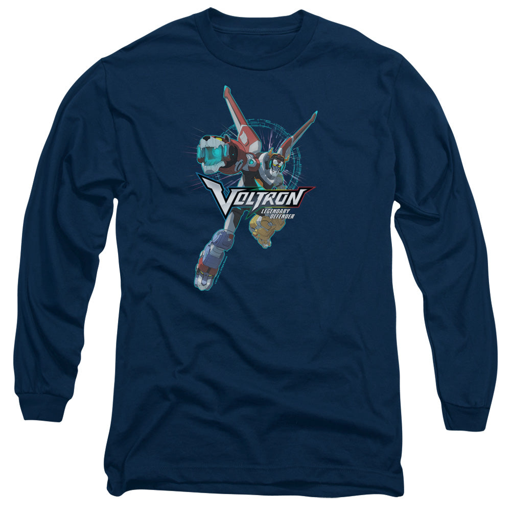 Voltron Defender Pose Mens Long Sleeve Shirt Navy