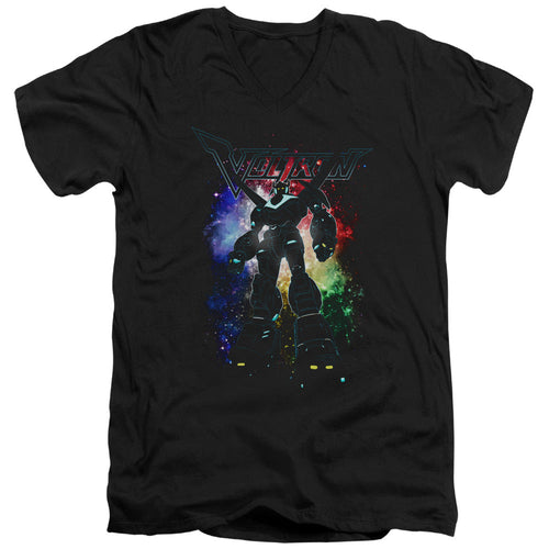 Voltron Galactic Defender Mens Slim Fit V Neck T Shirt Black