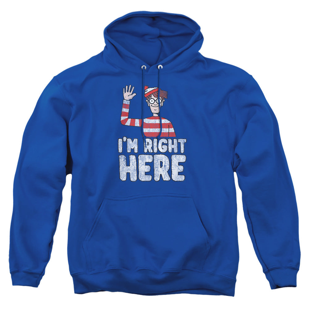 Wheres Waldo Im Right Here Mens Hoodie Royal
