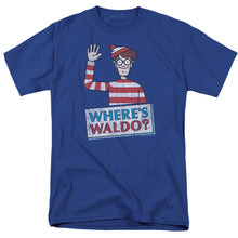 Load image into Gallery viewer, Wheres Waldo Waldo Wave Mens T Shirt Royal Blue
