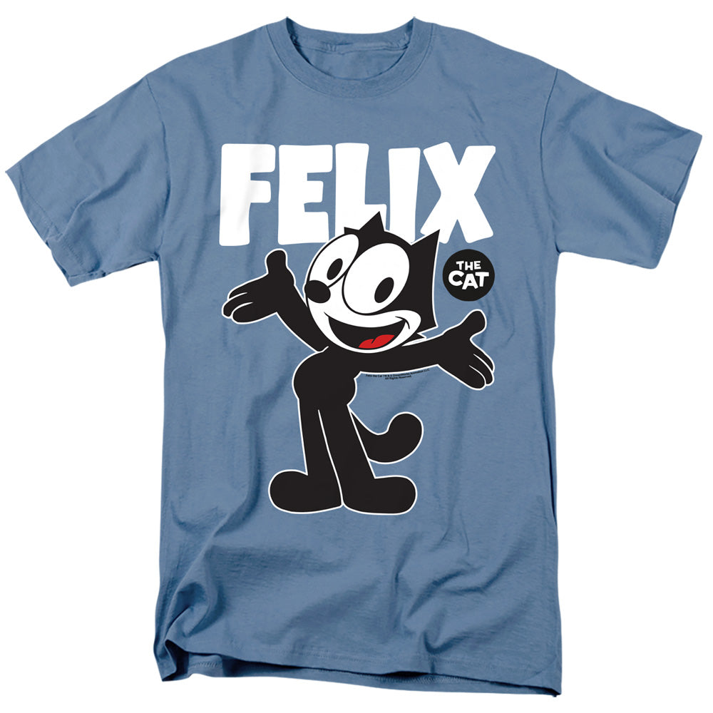 Felix The Cat Felix With Logo Mens T Shirt Carolina Blue