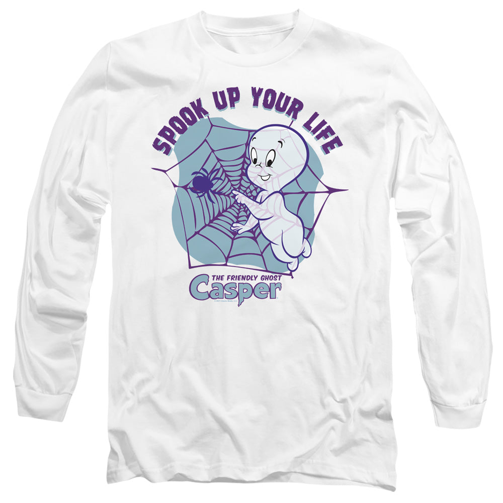 Casper Spook Up Your Life Mens Long Sleeve Shirt White Officially Licensed