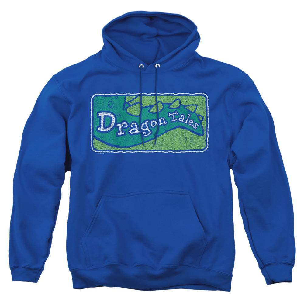Dragon Tales Logo Distressed Mens Hoodie Royal