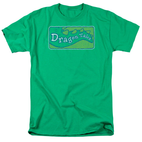 Dragon Tales Logo Distressed Mens T Shirt Kelly Green