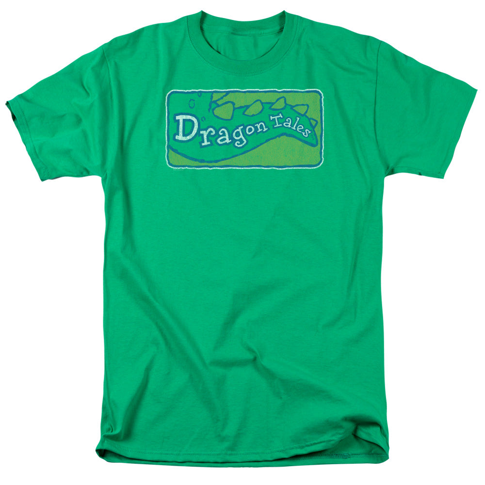 Dragon Tales Logo Distressed Mens T Shirt Kelly Green