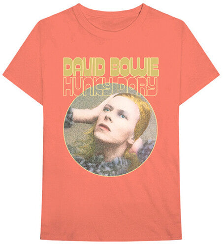 David Bowie Hunky Dory Portrait Orange Unisex Short Sleeve T-shirt XL Mens T Shirt