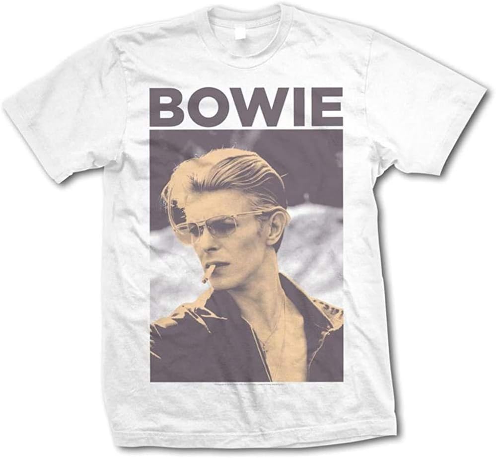 David Bowie Smoking Officially Licensed Mens T Shirt White