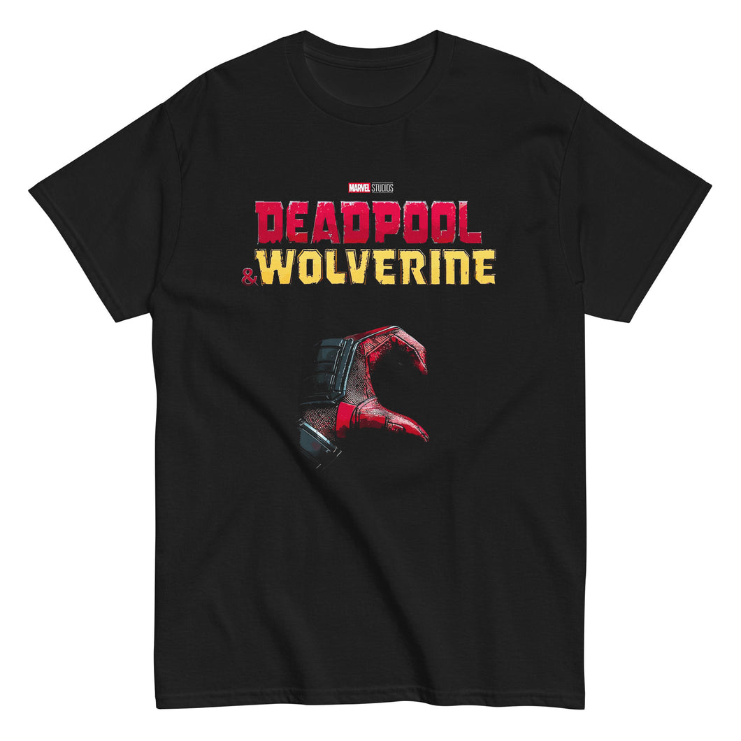 Deadpool & Wolverine Deadpool Half Heart Hand Mens T Shirt Black