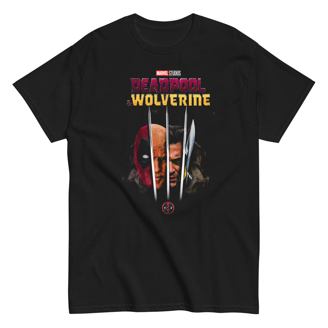 Deadpool & Wolverine Faces Mens T Shirt Black