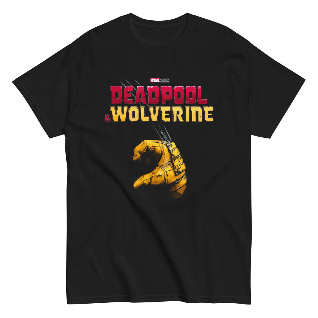 Deadpool & Wolverine Wolverine Half Heart Hand Mens T Shirt Black