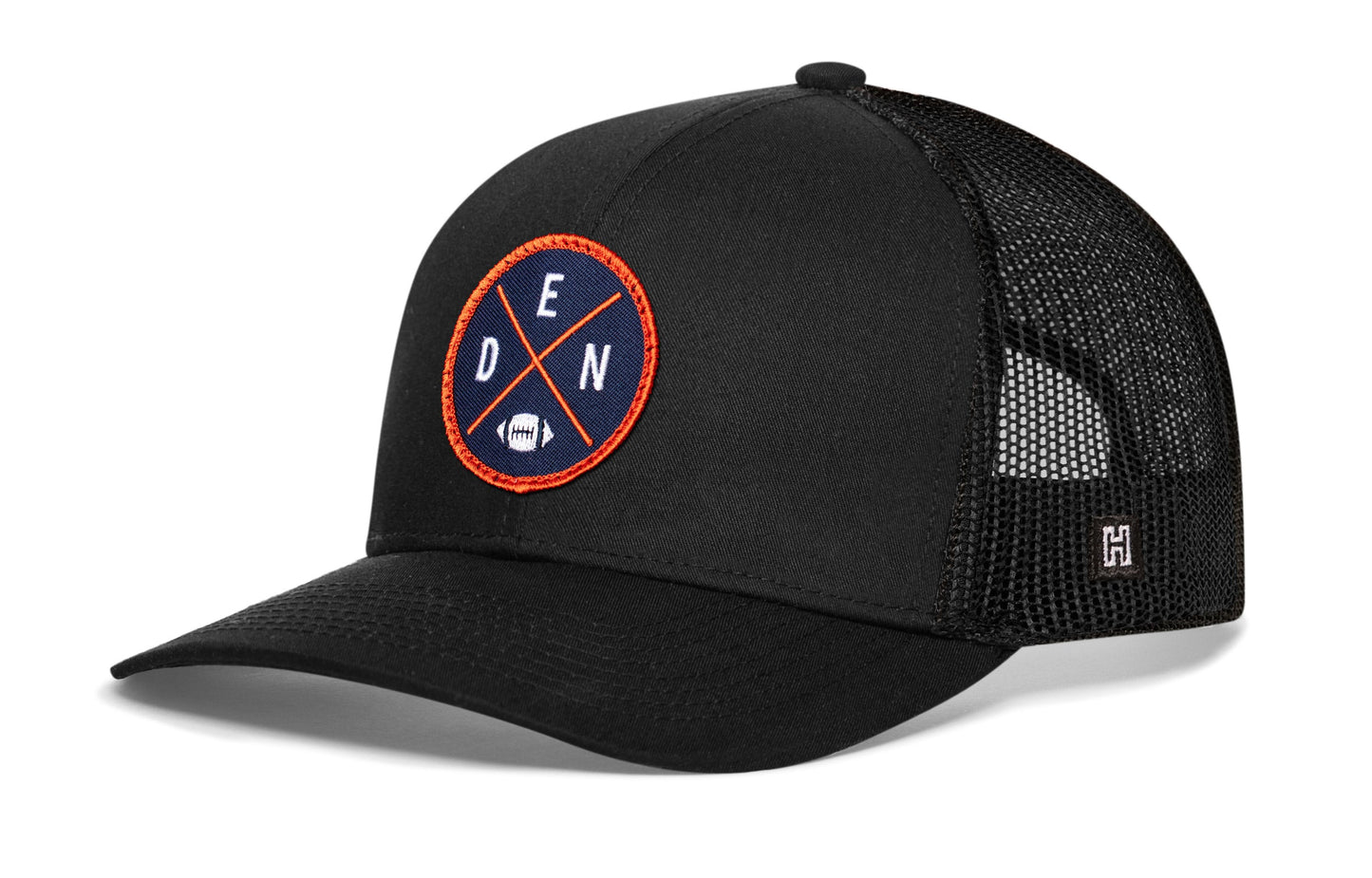 Denver Trucker Haka Hat Black DEN X Football Snapback