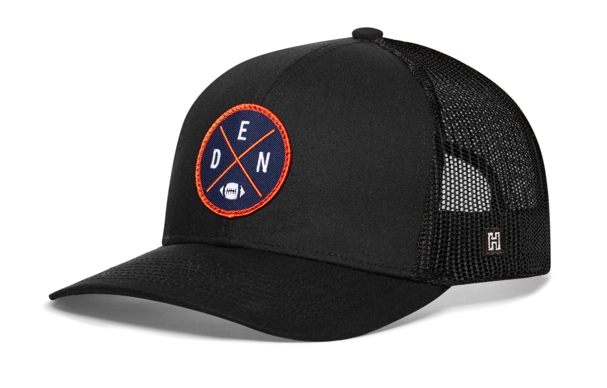 Denver Trucker Haka Hat Black DEN X Football Snapback
