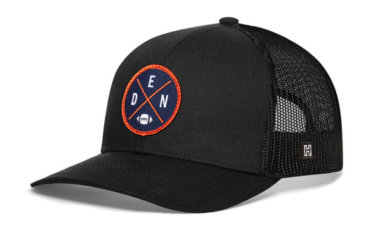 Denver Trucker Haka Hat Black DEN X Football Snapback