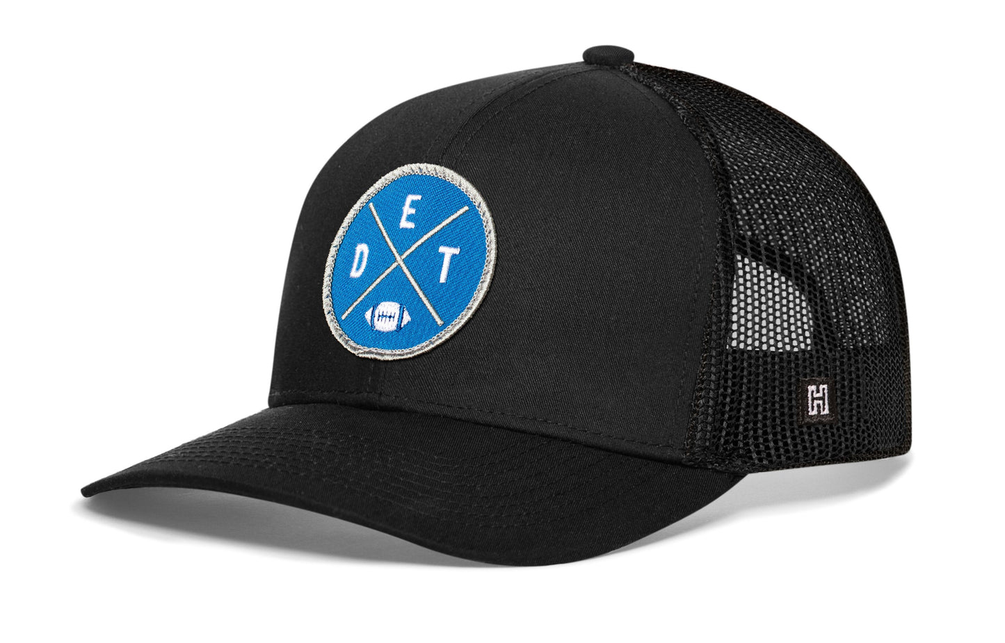 Detroit Trucker Haka Hat Black DET X Football Snapback