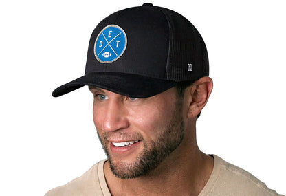 Detroit Trucker Haka Hat Black DET X Football Snapback