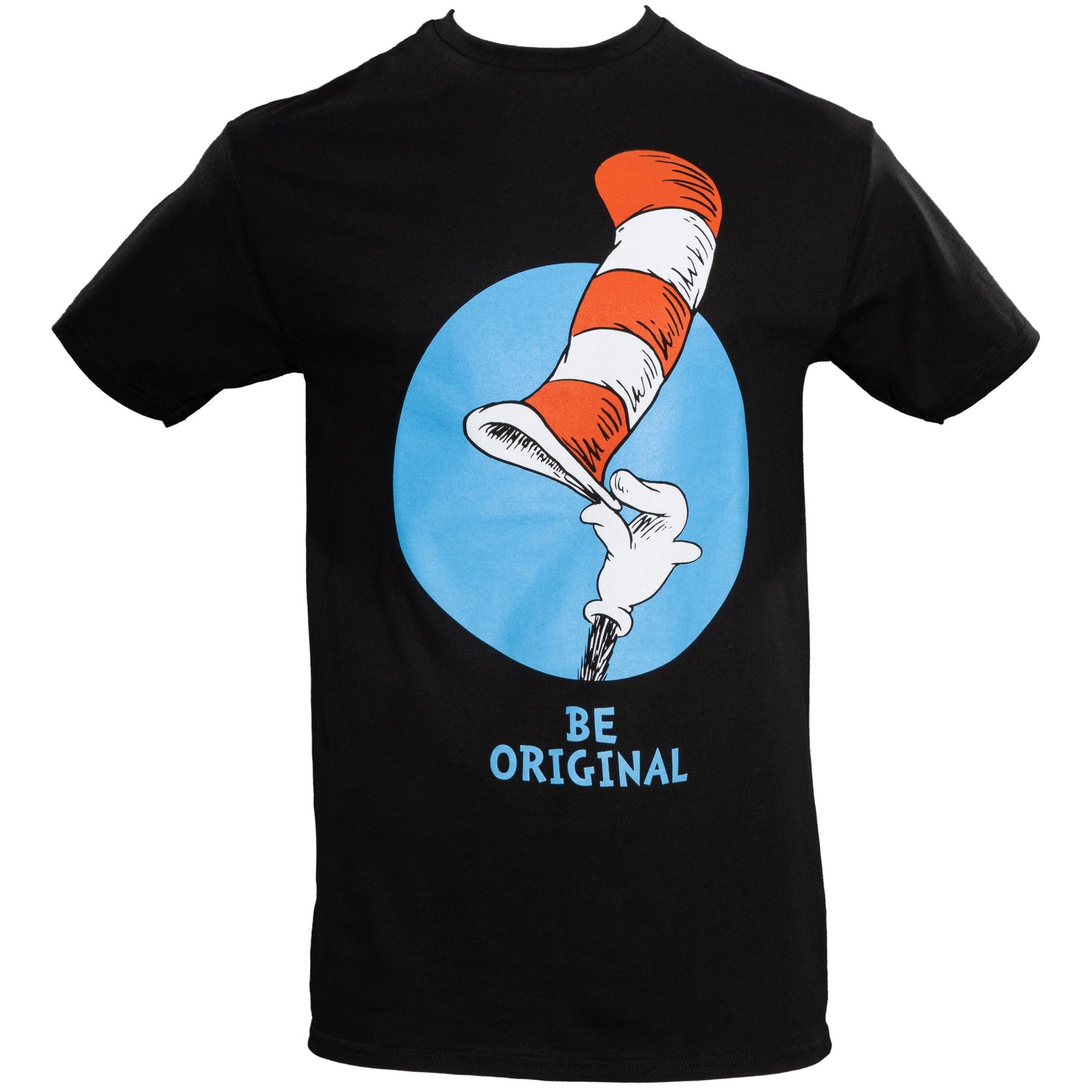 Dr Seuss Be Original Tip Hat Adult Short Sleeves Black T Shirt