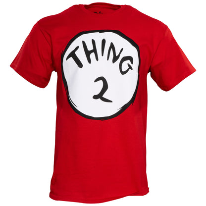 Dr Seuss Thing 2 Adult Short Sleeves Red T Shirt