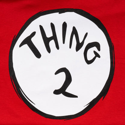 Dr Seuss Thing 2 Adult Short Sleeves Red T Shirt