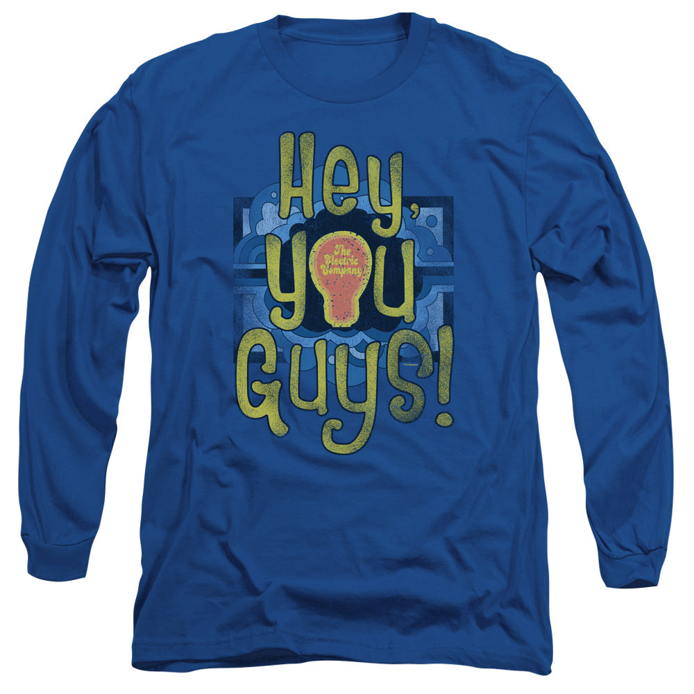 Electric Company Hey You Guys Mens Long Sleeve Shirt Royal Blue