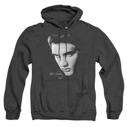 Elvis Presley Face Heather Mens Hoodie Black