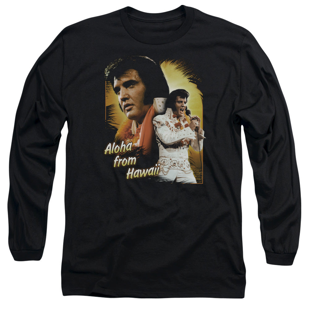 Elvis Presley Aloha Mens Long Sleeve Shirt Black