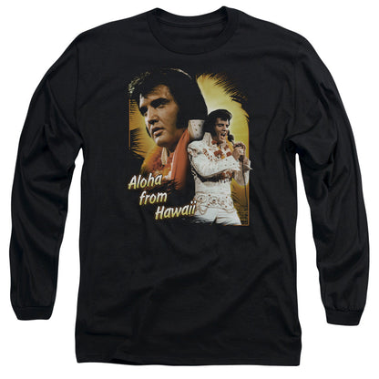 Elvis Presley Aloha Mens Long Sleeve Shirt Black
