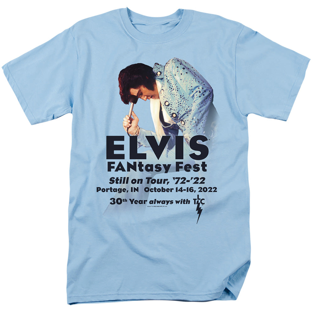 Elvis Elvis Fantasy Fest 2022 Lights Mens T Shirt Light Blue