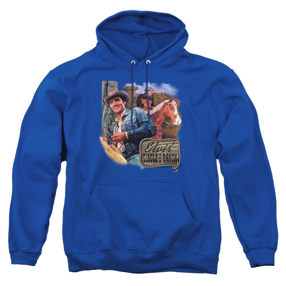 Elvis Presley Ranch Mens Hoodie Royal