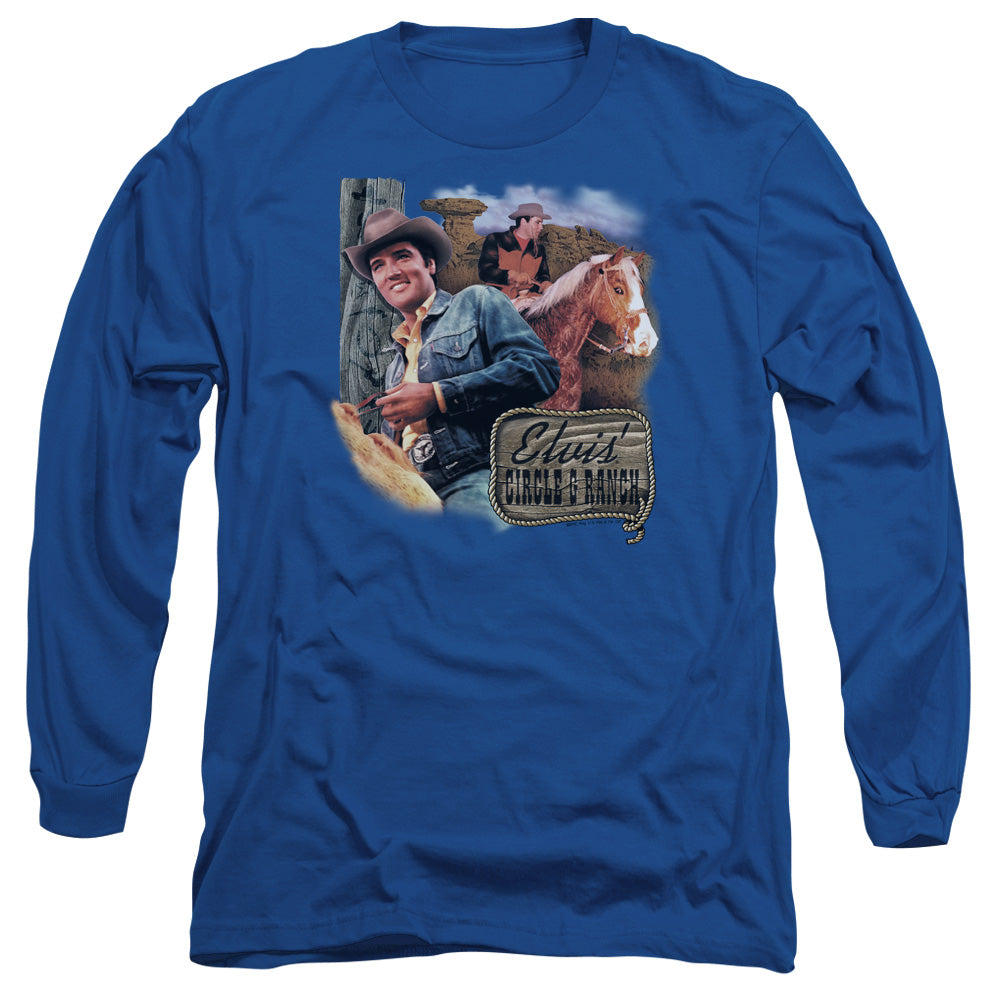 Elvis Presley Ranch Mens Long Sleeve Shirt Royal Officially Licensed