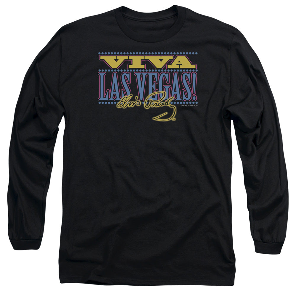 Elvis Presley Viva Las Vegas Mens Long Sleeve Shirt Black Officially Licensed