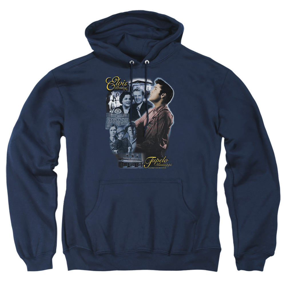 Elvis Presley Tupelo Mens Hoodie Navy