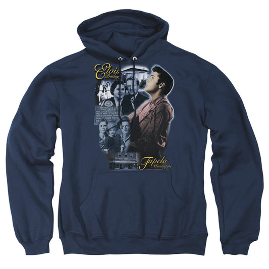 Elvis Presley Tupelo Mens Hoodie Navy