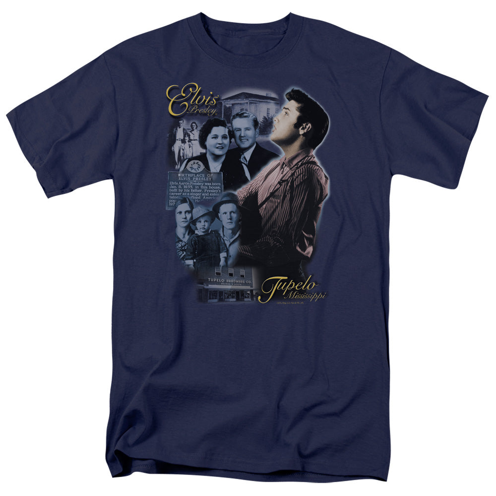 Elvis Presley Tupelo Mens T Shirt Navy