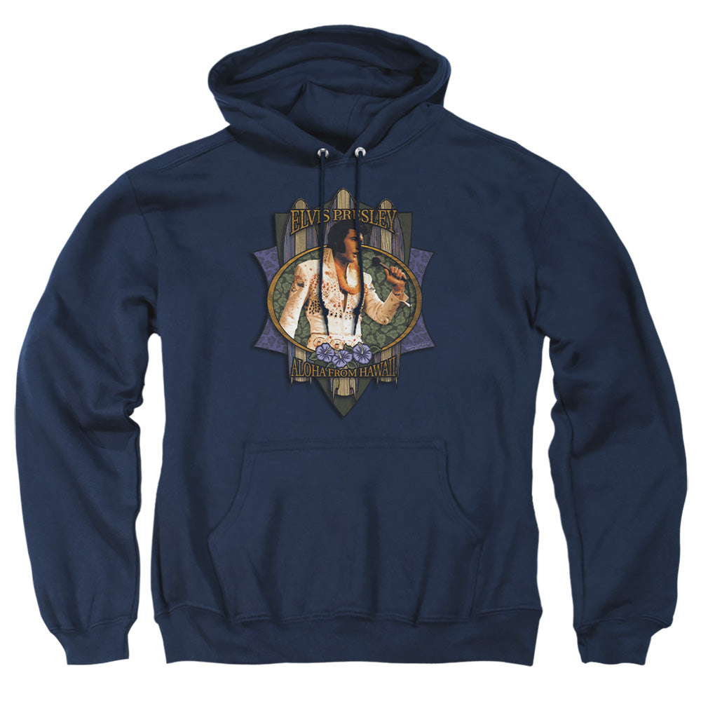 Elvis Presley Aloha From Hawaii Mens Hoodie Navy