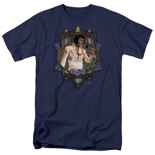 Elvis Presley Aloha From Hawaii Mens T Shirt Navy