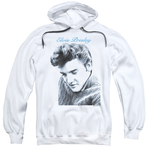 Elvis Presley Script Sweater Mens Hoodie White