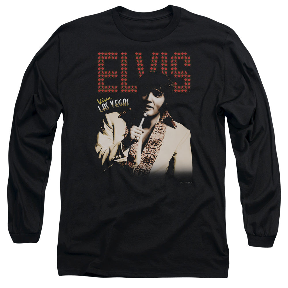 Elvis Presley Viva Star Mens Long Sleeve Shirt Black Officially Licensed