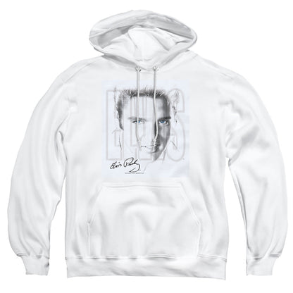 Elvis Presley Blue Eyes Mens Hoodie White