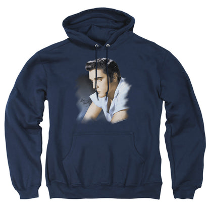 Elvis Presley Blue Profile Mens Hoodie Navy