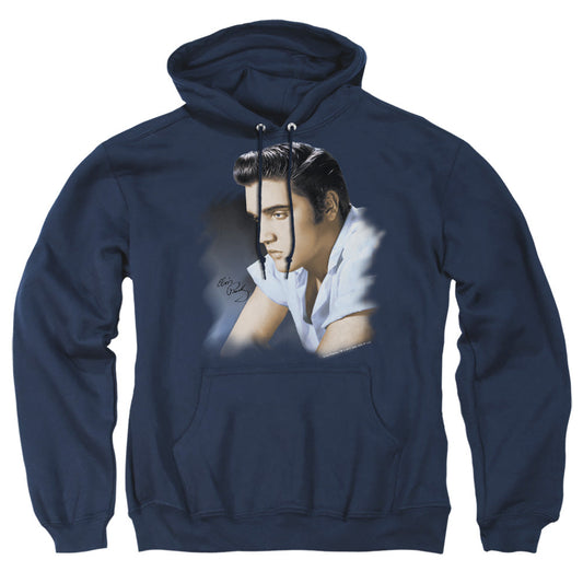 Elvis Presley Blue Profile Mens Hoodie Navy