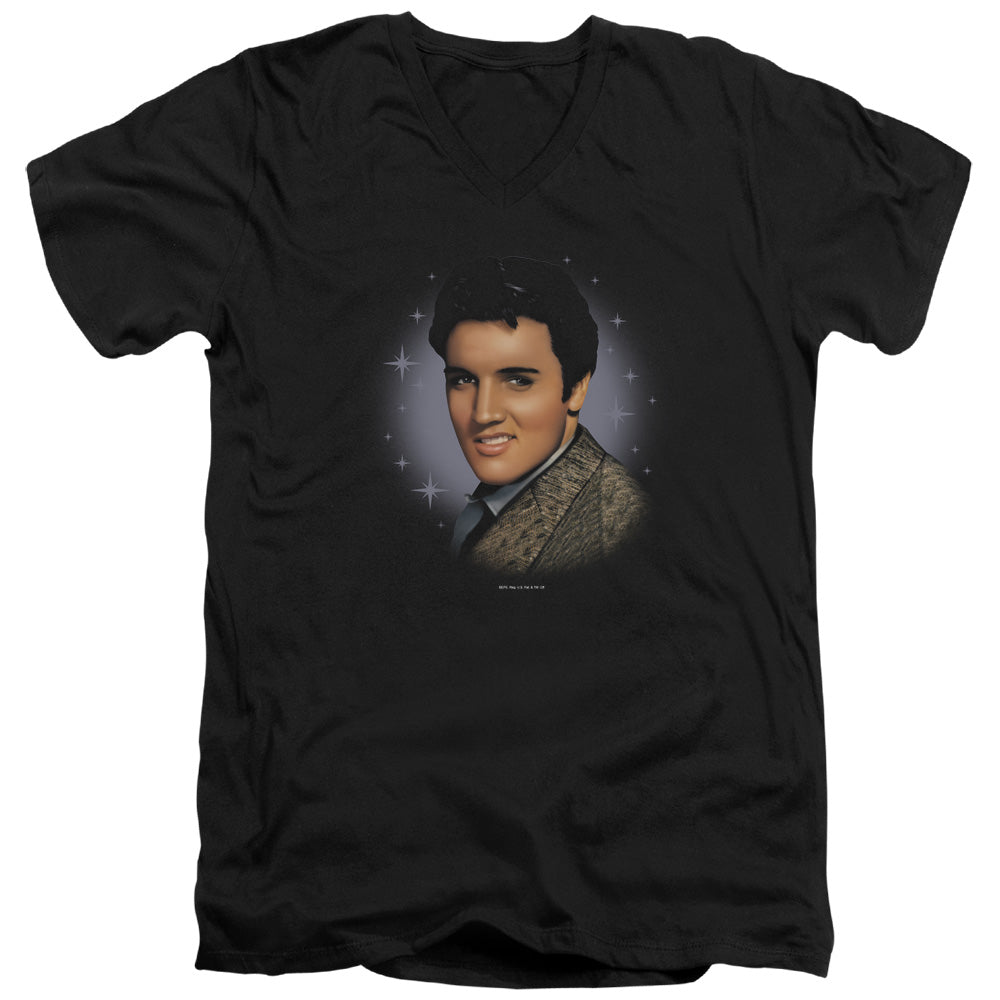 Elvis Presley Starlite Mens Slim Fit V-Neck T Shirt Black