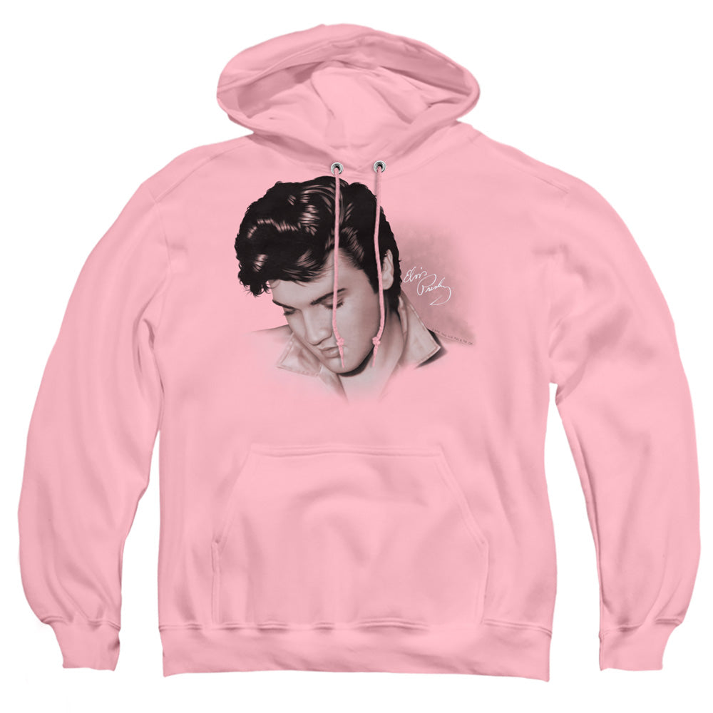 Elvis Presley Looking Down Mens Hoodie Pink