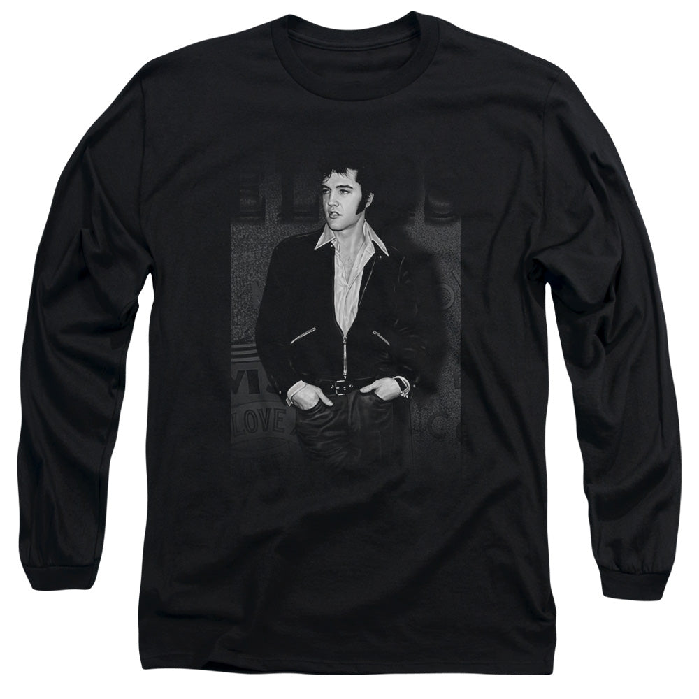Elvis Presley Just Cool Mens Long Sleeve Shirt Black Officially Licensed