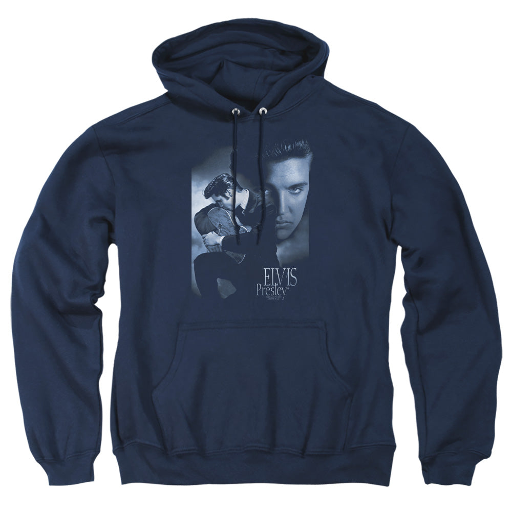 Elvis Presley Reverent Mens Hoodie Navy