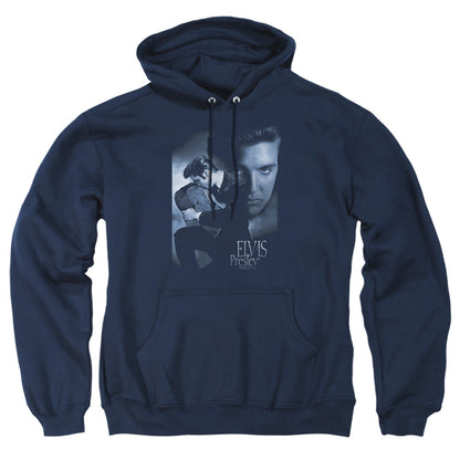 Elvis Presley Reverent Mens Hoodie Navy