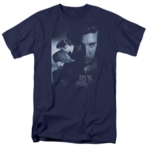 Elvis Presley Reverent Mens T Shirt Navy