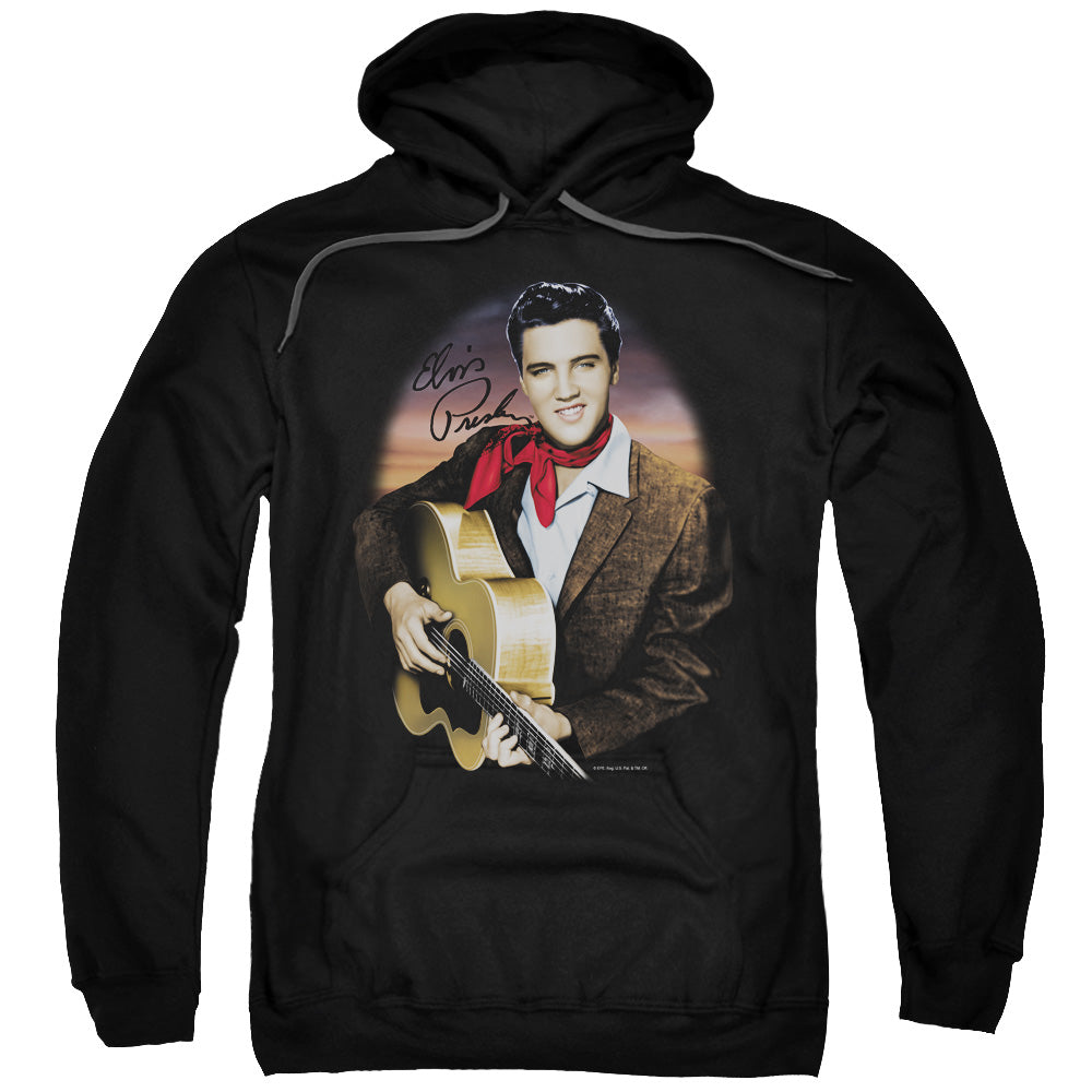 Elvis Presley Red Scarf #2 Mens Hoodie Black