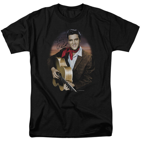 Elvis Presley Red Scarf #2 Mens T Shirt Black