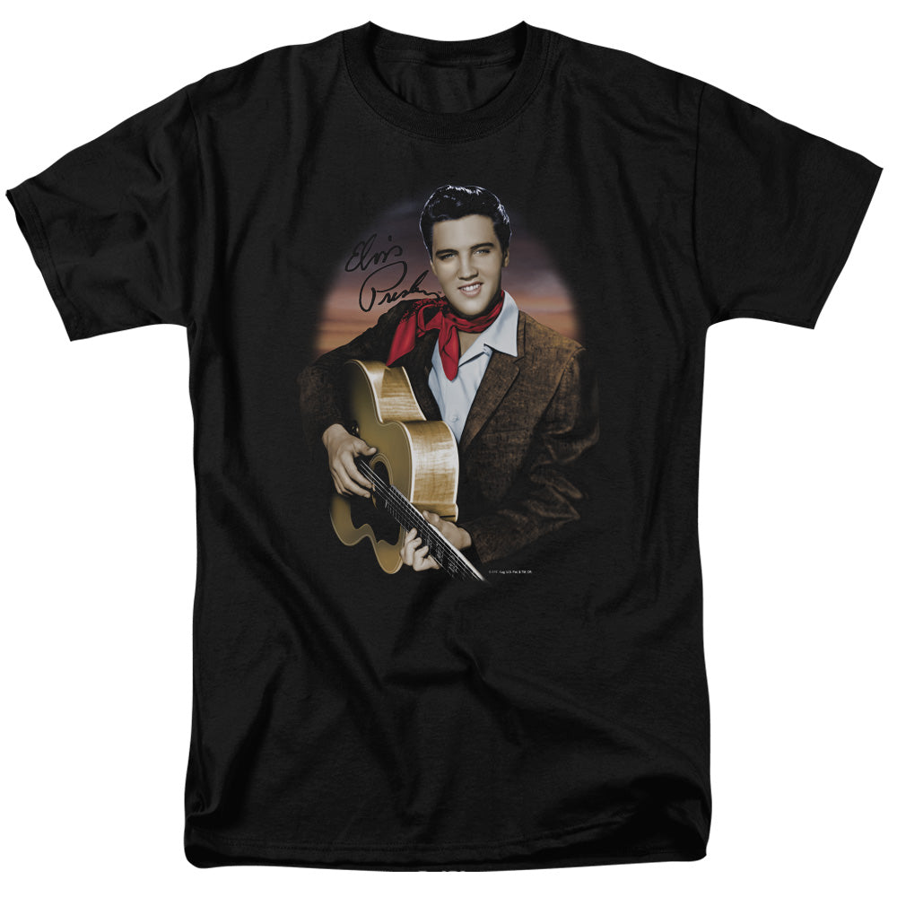 Elvis Presley Red Scarf #2 Mens T Shirt Black